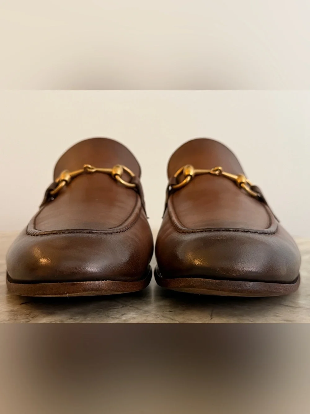 GUCCI Jordaan Horsebit Brown Ombre Leather Loafer 9 /9.5 US 1953 Moccasin $1100
